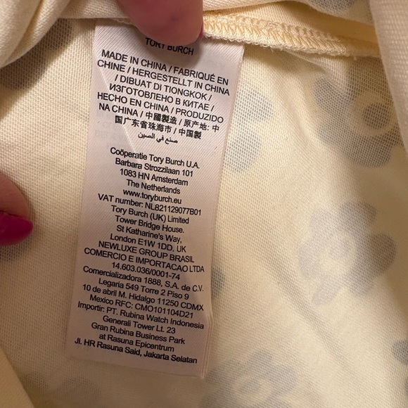 Tory Burch‎ Flower Print T-Shirt Dress XS Cream & Black - Picture 7 of 10